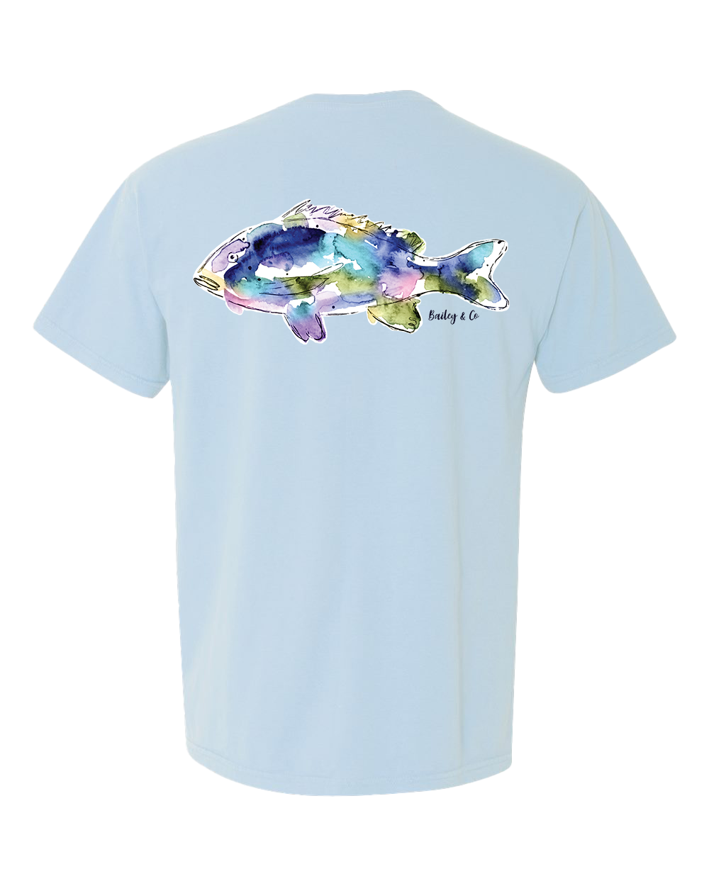 Blue Watercolor Fish Tee